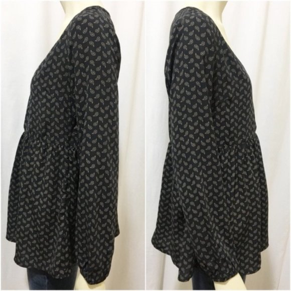 Lumiere Medium Paisley Print Babydoll Top NWT - Picture 2 of 9